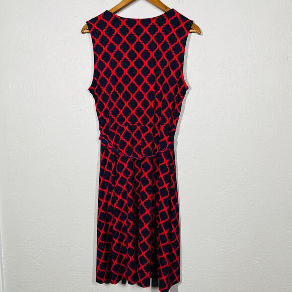 41 Hawthorne x Stitchfix Faux Wrap Dress Navy Blue Red Sleeveless Midi - XL - Picture 5 of 5